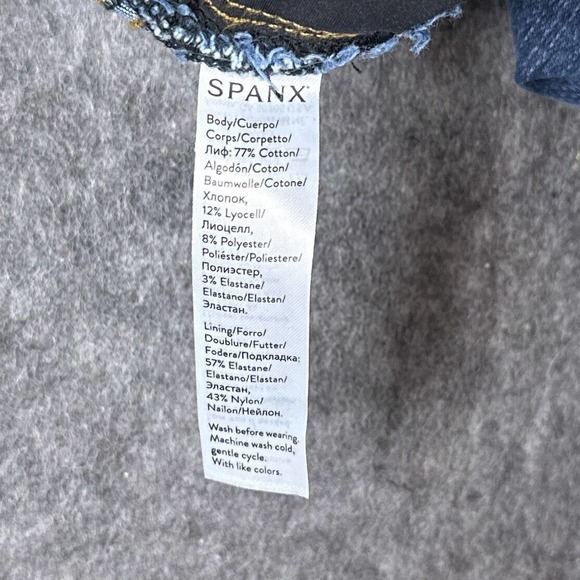 Spanx Jeans Womens Small Blue Pull On Distressed‎ Tummy Control - Picture 10 of 15